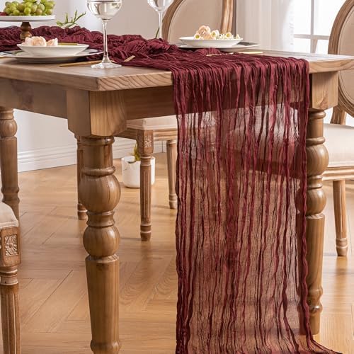 Burgundy 10ft Long Table Runner Pair