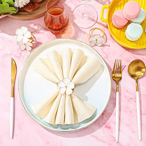 6-Piece Gold Flower Napkin Rings Set