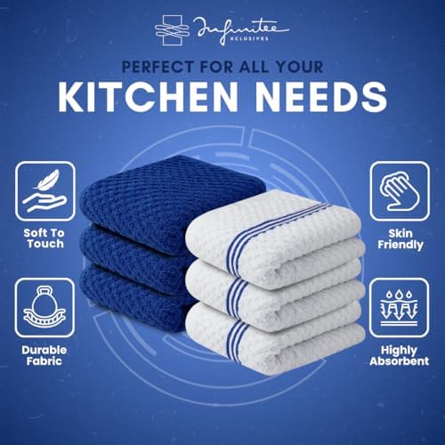 Ultra-Soft 15x25 Inch Kitchen Towels by Infinitee Xclusives