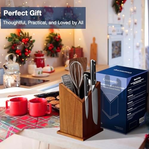Gourmetop Magnetic Knife Holder Acacia Wood