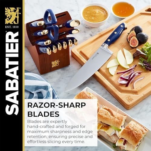 14-Piece Sabatier Knives Set Precision Cutting