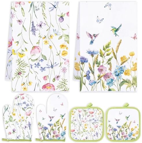 Spring Floral Heat-Resistant - Set of 6 for Kitchen Cooking