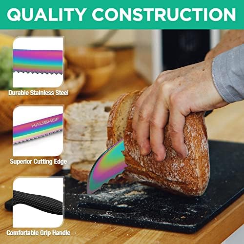 HAUSHOF Professional Kitchen Knife Set 5 Pieces Rainbow Design