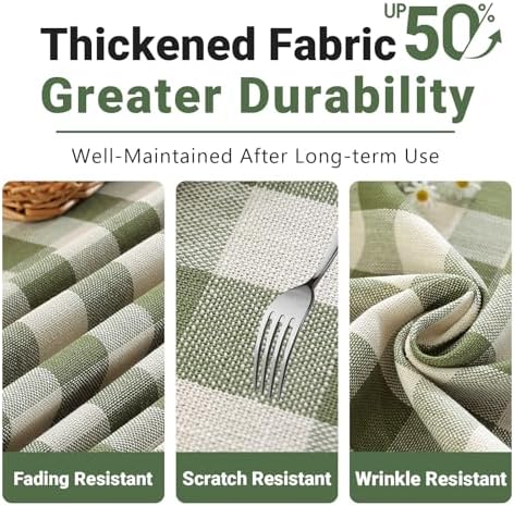 Stylish Checkered Tablecloth with Tassel Edges