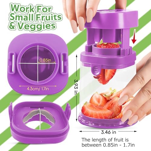 Stainless Steel Small Fruit Cutters Multitool Food Cutter for Kids Purple