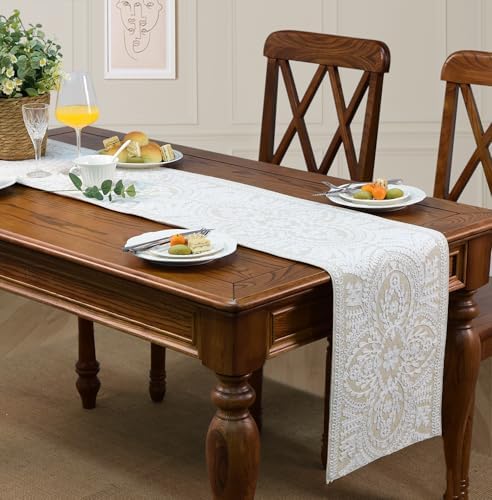 KEVA Boho Table Runner Rustic Farmhouse Linen for Dining Tables