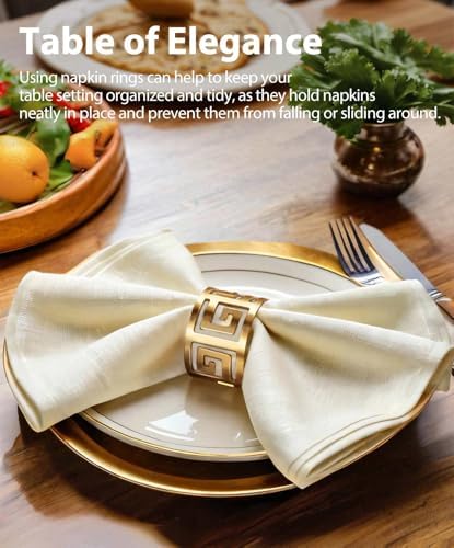 Elevate Your Dining Experience with URWOOW Napkin Rings - Set of 12 Gold