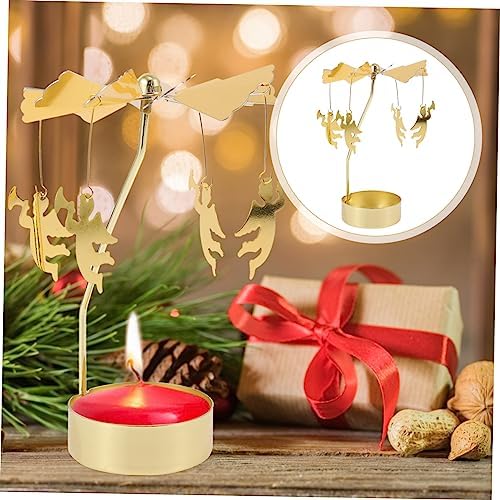 BAOBAOHU - Rotary Candle Holder Glowing Regenerating Elegant Candlestick for Home Wedding Use