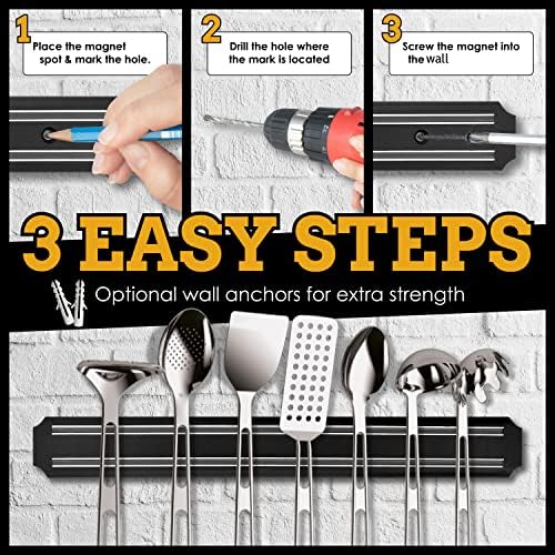 SUMPRI Magnetic Knife Holder Strip for Wall Set of 2 15 inch