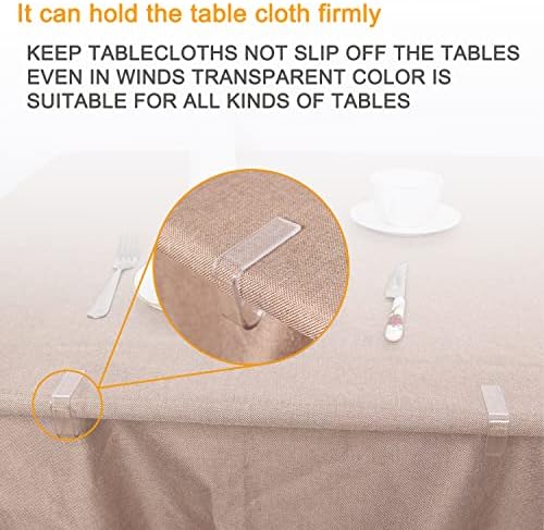 24 Transparent Plastic Tablecloth Clips Set for Home Outdoor