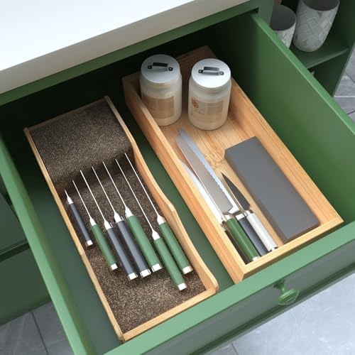 High-Quality Bamboo Kitchen Knife Block Organizer
