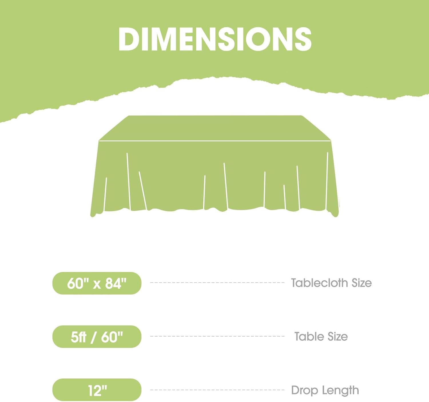 Pureegg 60x84 Tablecloth Premium and Durable for Parties and More