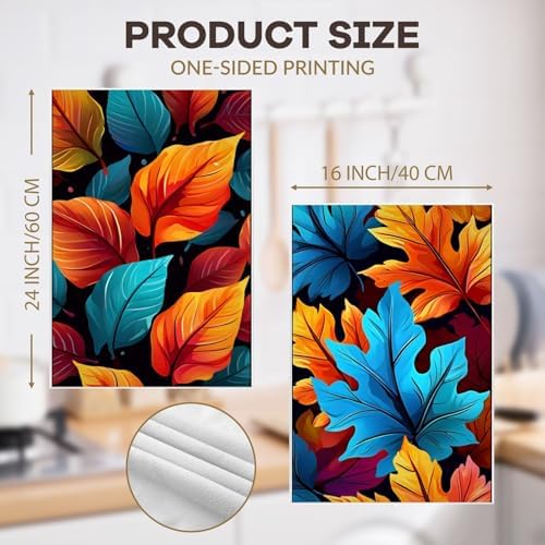 Oeuct - Autumn Leaves Fall Tea Towels Set - 4pcs 16x24