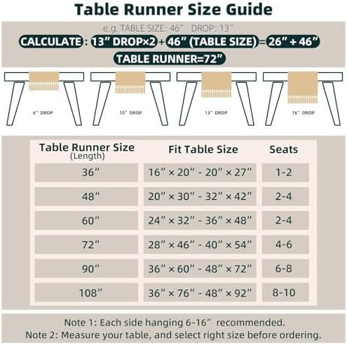 FEXIA Boho Table Runner for Rustic Christmas Decor