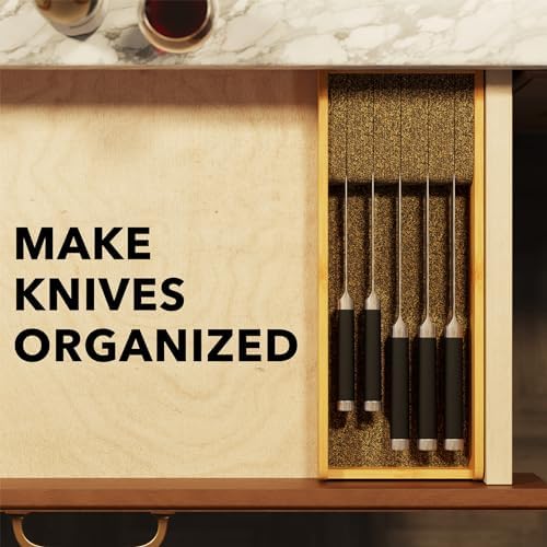SpaceAid Bamboo Knives Organizer Small