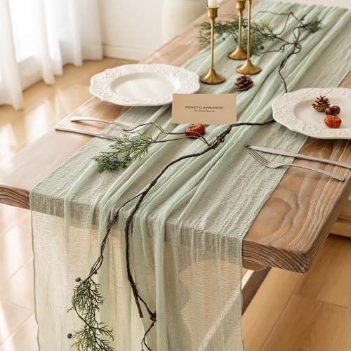 Stellar Sage Green Easter Table Runner