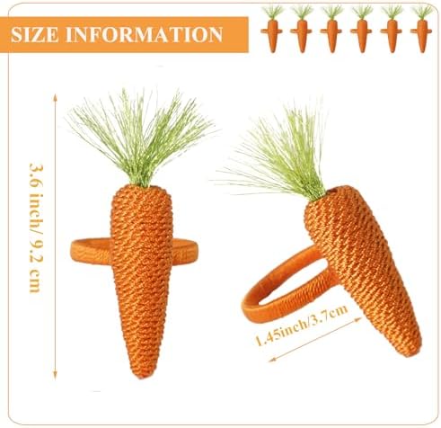 Easter Napkins with Carrots Set of 6