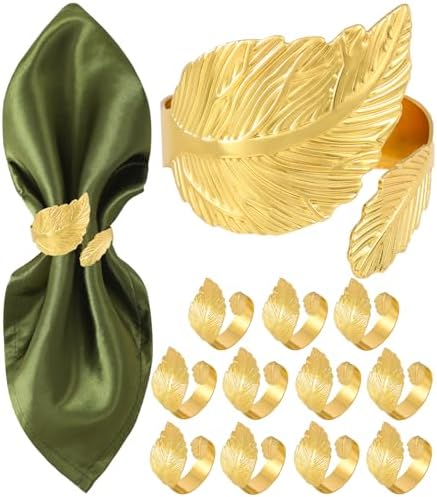 12-Piece Gold Napkin Rings Set for Home Events and Gifting