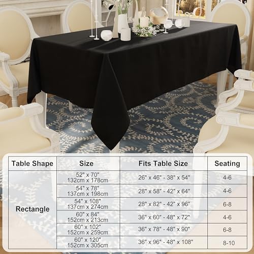 Smiry Rectangle Table Cloth Waterproof Anti-Scratch 60x84 Black