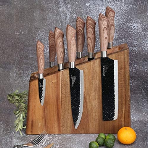 Magnetic Wooden Knife Block Display Rack for Kitchen Storage