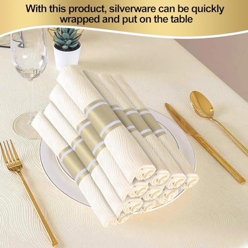 Germiwipe Matte Gold Silverware Napkin Rings 200 PCS