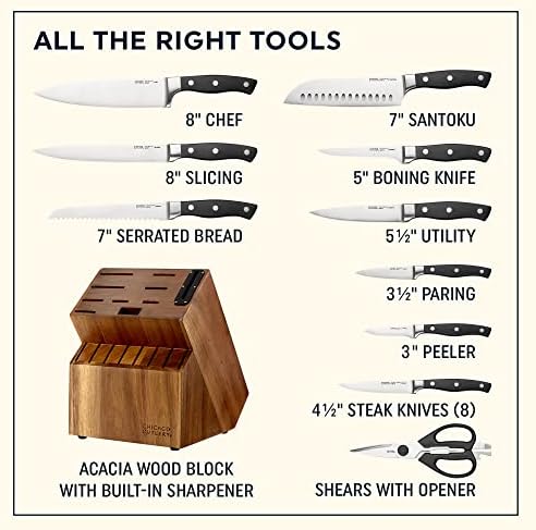 Insignia 18-Piece Knife Set with Built-In Sharpener