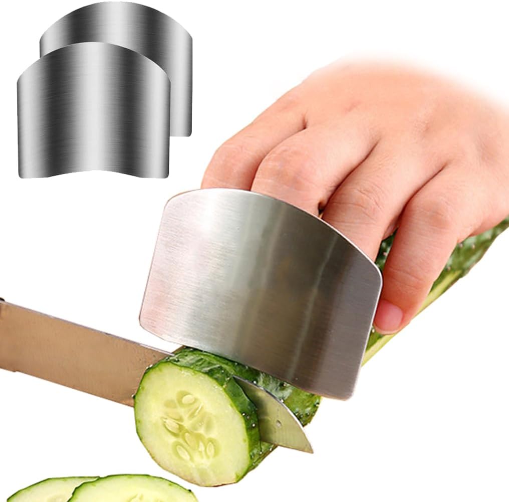 Two-Piece Stainless Steel Finger Guards for Cooking