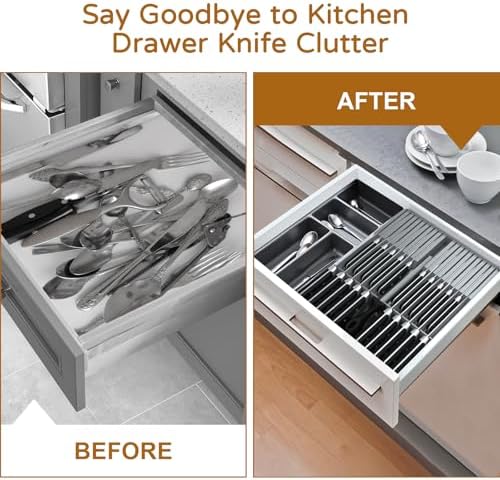 NIUXX Knife Organizer Ultimate Space-Saver for Your Kitchen Drawer