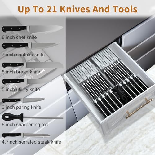 NIUXX Knife Organizer Ultimate Space-Saver for Your Kitchen Drawer