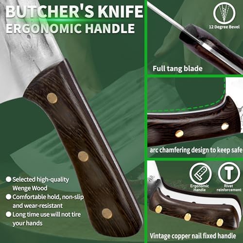 FULLHI 15PCS Chef Butcher Knife Set with Magnetic Holder