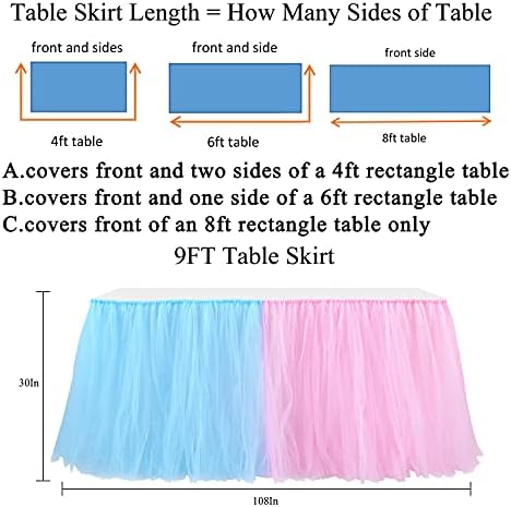 Easy-Wear Tulle Table Skirt for Boys Girls Birthdays and Weddings