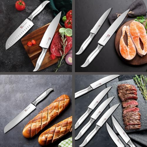 SYOKAMI 14 PCS Japanese Knife Set with Magnetic Block