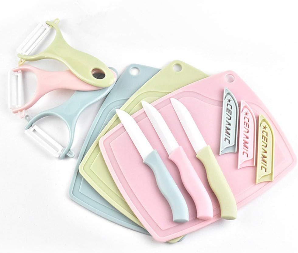 JOLLYVC Multi-Piece Ceramic Knives with Guards Mats