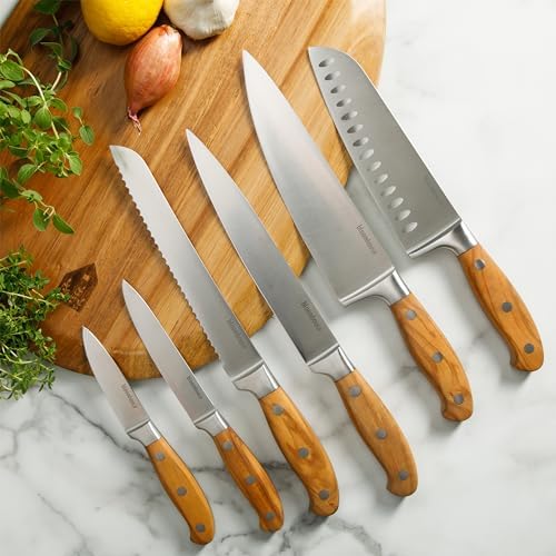 Versatile Italian Olive Wood Knife Set