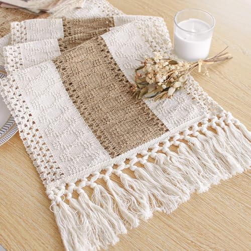 FEXIA Boho Table Runner for Rustic Christmas Decor