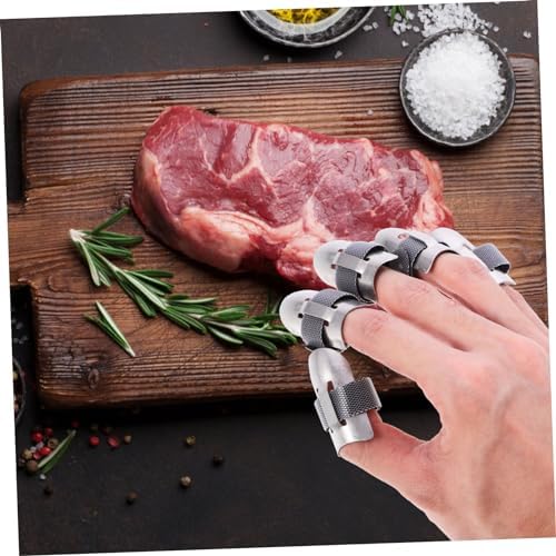 5PCS Stainless Steel Knives Set with Finger Protectors for Chopping Guards