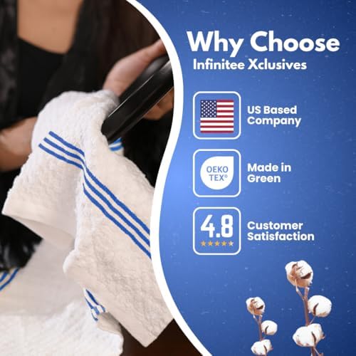 Ultra-Soft 15x25 Inch Kitchen Towels by Infinitee Xclusives