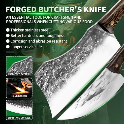 FULLHI 15PCS Chef Butcher Knife Set with Magnetic Holder
