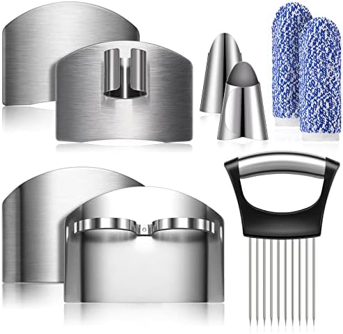 9-Piece Stainless Steel Finger Protector Set for Slice Chop