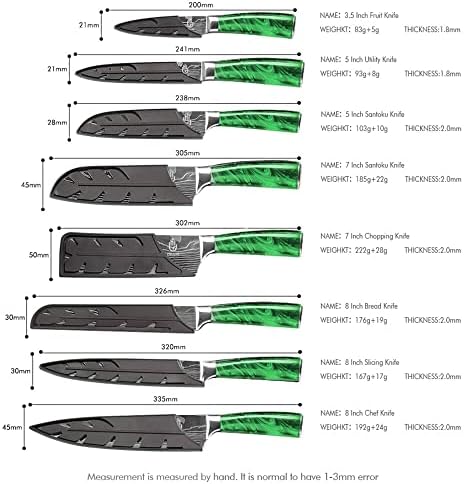 FULLHI 14-Piece Knife Set Premium German Stainless Steel Kitchen Knives