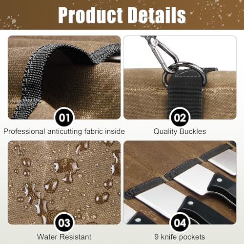 QEES Chef Knife Roll Bag
