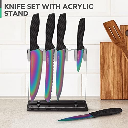 HAUSHOF Professional Kitchen Knife Set 5 Pieces Rainbow Design