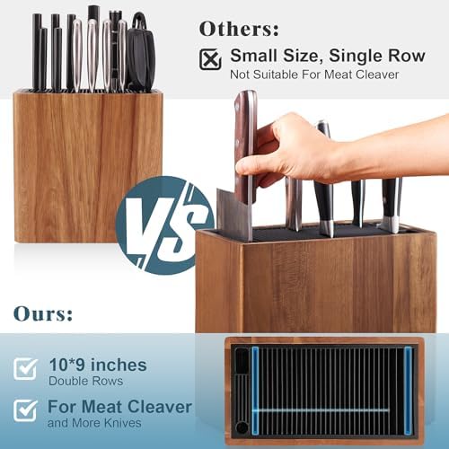 Space-Saving Acacia Wooden Knife Holder