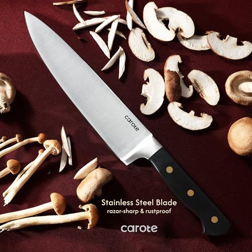 CAROTE 11PCS Knives Set razor-sharp stainless steel ergonomically designed kitchen tools