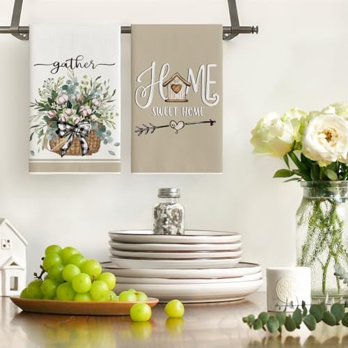 Artoid Mode Eucalyptus Truck Fresh Dish Towels for Kitchen