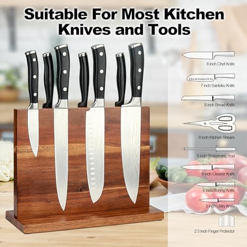 HOMIQUEEN Magnetic Knife Block Double Sided