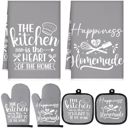 6 Pcs Farmhouse Kitchen Accessories All-Inclusive Gray Rustic Design