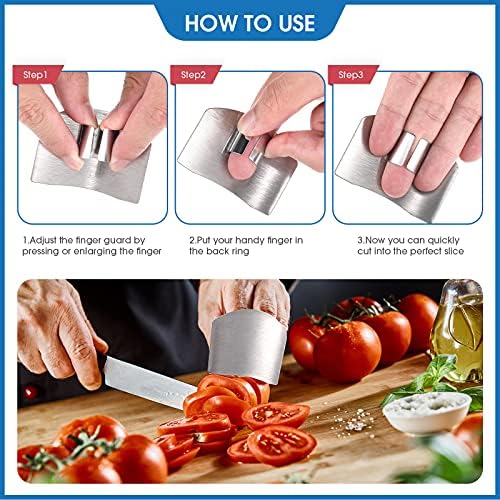 Chengu 8-Piece Stainless Steel Knife Finger Protector Set