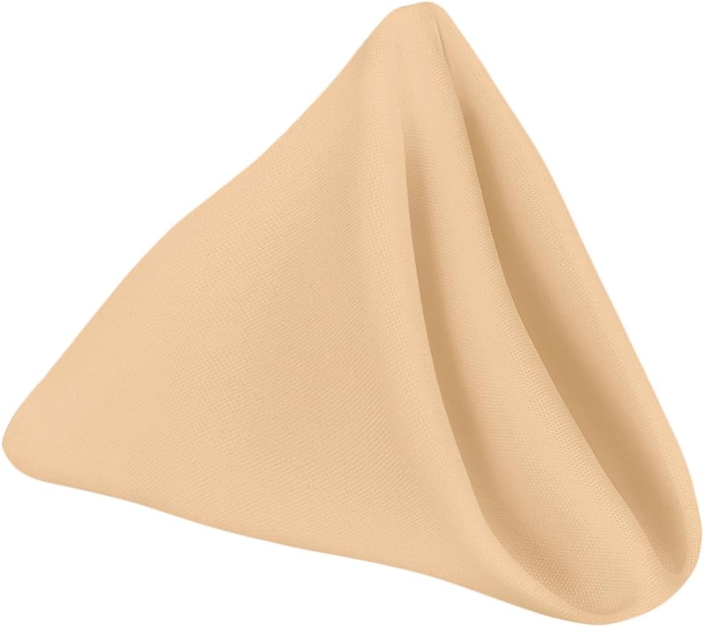 Elegant Durable Cloth Napkins - Beige 17x17-inch Napkins for Parties and Weddings