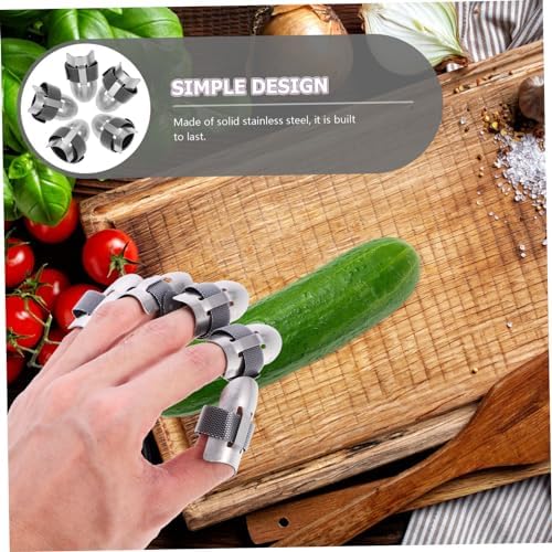Stainless Steel Finger Guards 5-Piece Set for Safe Kitchen Tasks
